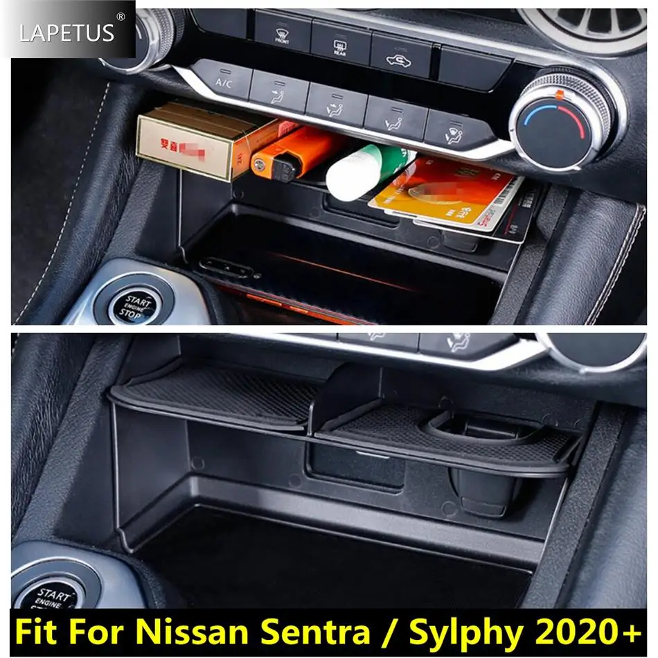 

Car Accessories Center Console Storage Glove Box Tray Divider Organizer Phone Holder Trim For Nissan Sentra / Sylphy 2020 - 2024