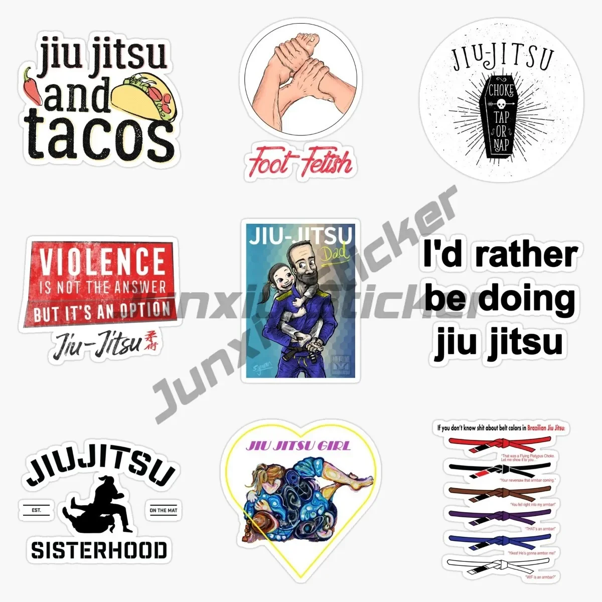 

Jiu Jitsu Stickers Waterproof Stickers DIY Diary Laptop Notebook Phone Luggage Fridge Decals Graffiti Sticker
