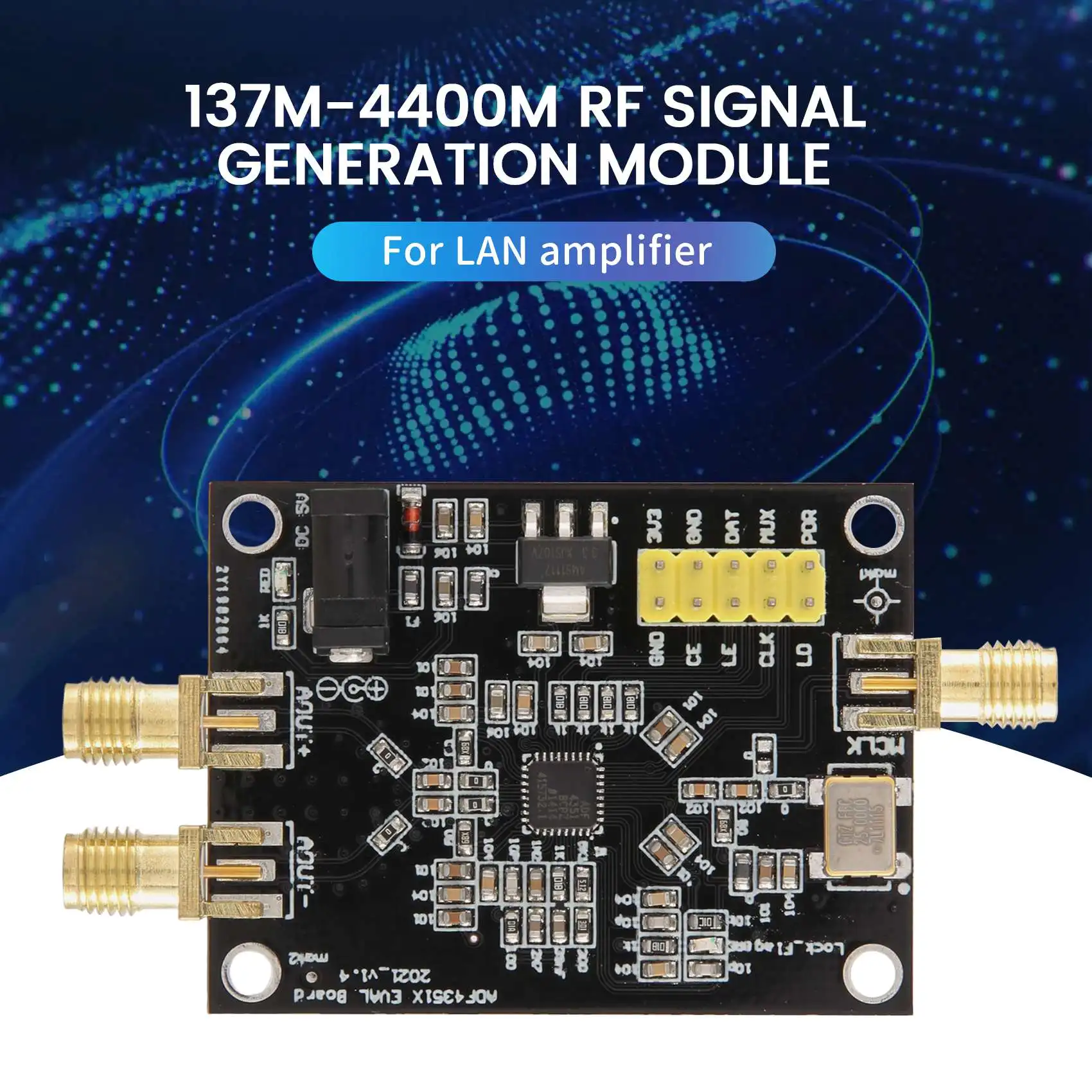 โมดูลส่งสัญญาณ RF บอร์ดพัฒนา ADF4350วงจรซินธิไซเซอร์ความถี่137MHz-4.4GHz สำหรับเครื่องขยายสัญญาณ LAN