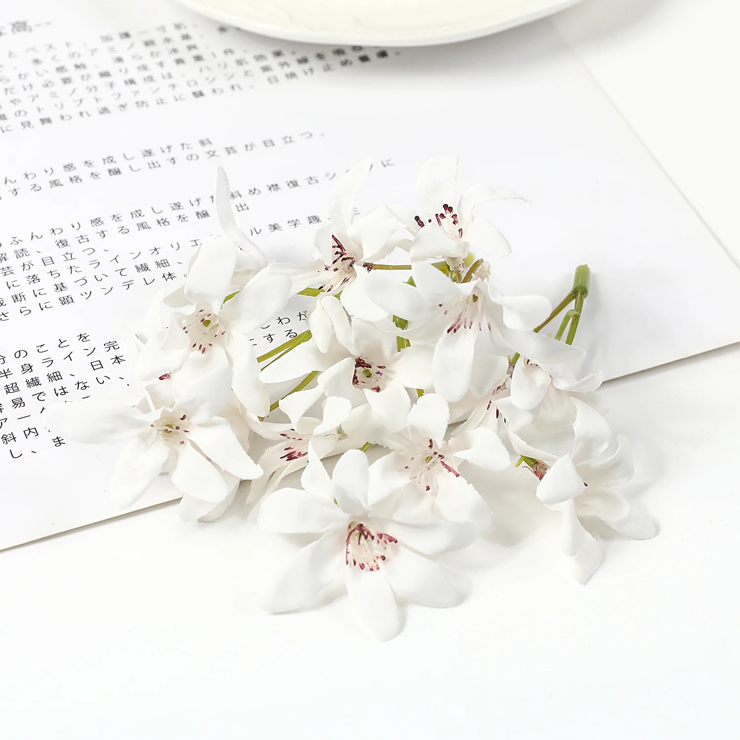 10/20Pcs Künstliche Seidenblumen Kopf Gradienten Orchidee Magnolie Blume Für Wohnkultur Hochzeit Dekoration DIY Haarnadel Zubehör – Detail 8