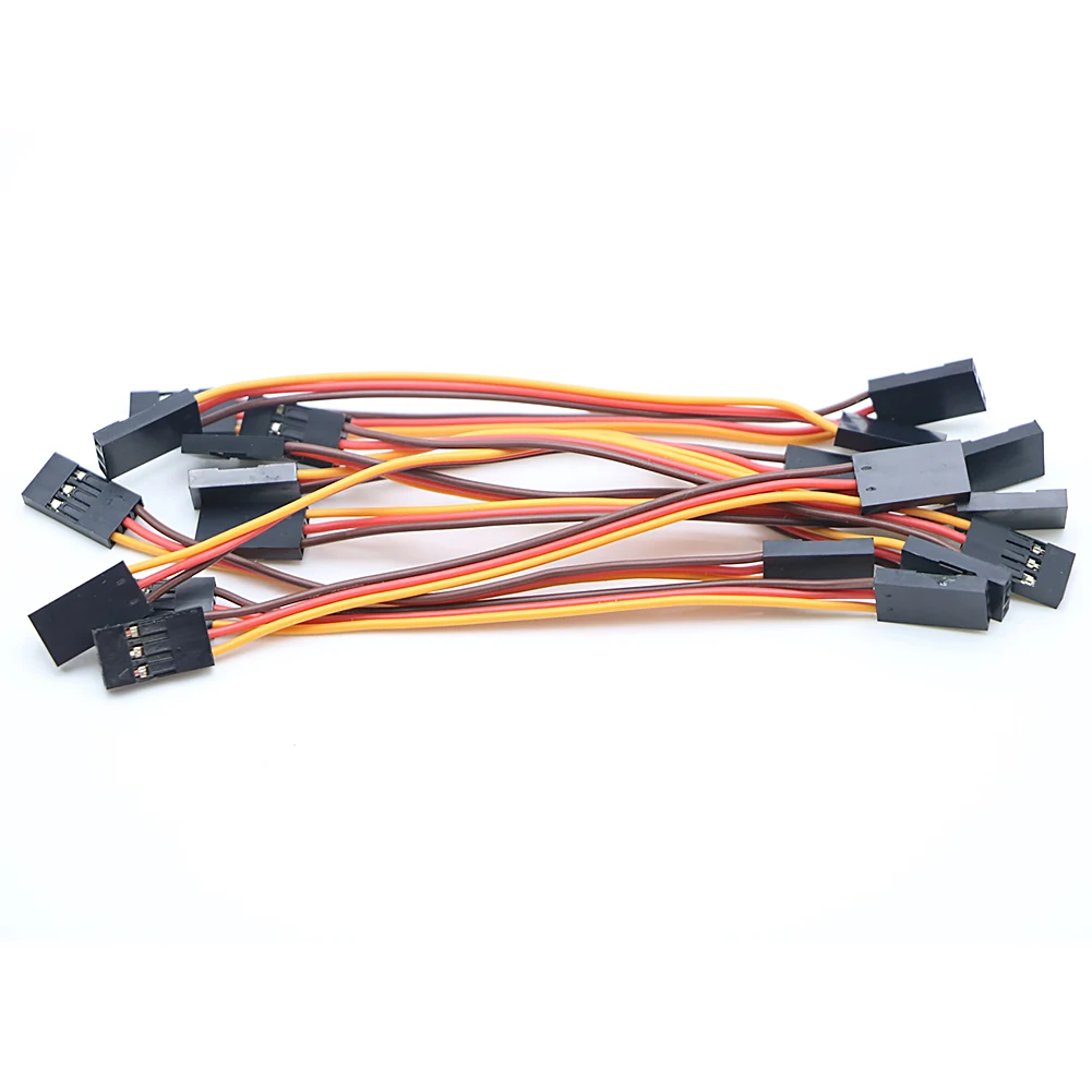 Rctosky 10pcs 100mm 150MM 200MM 300MM 500MM Servo Extension Cord Male to Male for JR Plug Servo Extension Lead Wire Cable 10cm