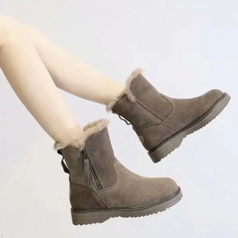 2024 New Winter Boots Women Genuine Leather Shoes Cow Leather Women Snow Boots Warm Shoes Cold Winter Woman Ankle Boots