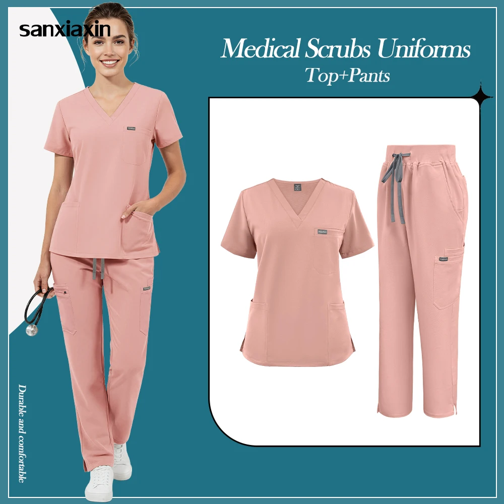 

Медицинский костюм для хирургов и медсестер, женский комплект униформы для врачей, униформа для медсестер больниц, лабораторий, клиник, стоматологий, салонов красоты, рабочий костюм высокого класса