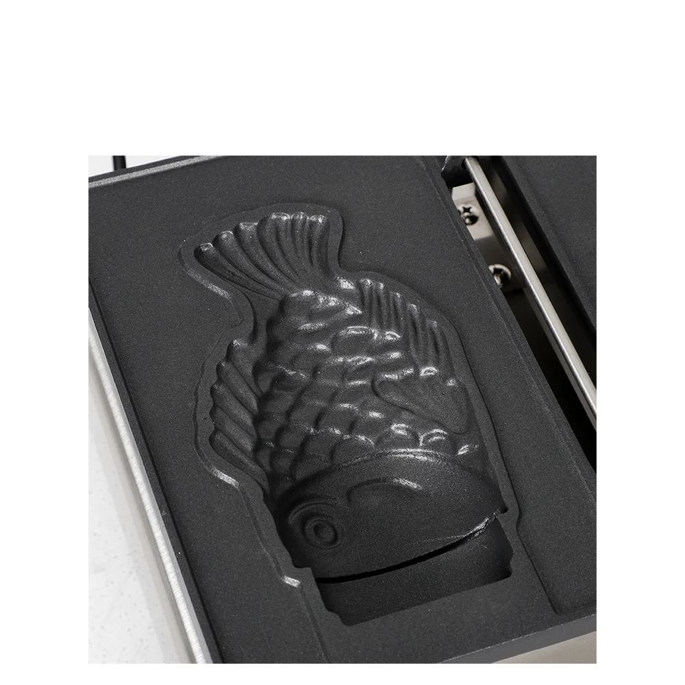 電気 1pc オープン口魚ワッフルたい焼きメーカー日本の魚の形のパンケーキアイスクリームワッフルコーンかまぼこ製造機