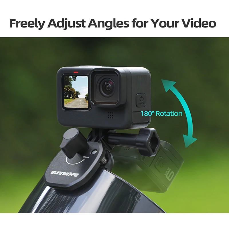 Klips do mocowania szyby motocyklowej do DJI Osmo Nano/Action 6/5Pro/Pocket 3, aluminiowy uchwyt do GoPro/Insta360 X5/GO Ultra/X4 Air — zdjęcie produktu 5
