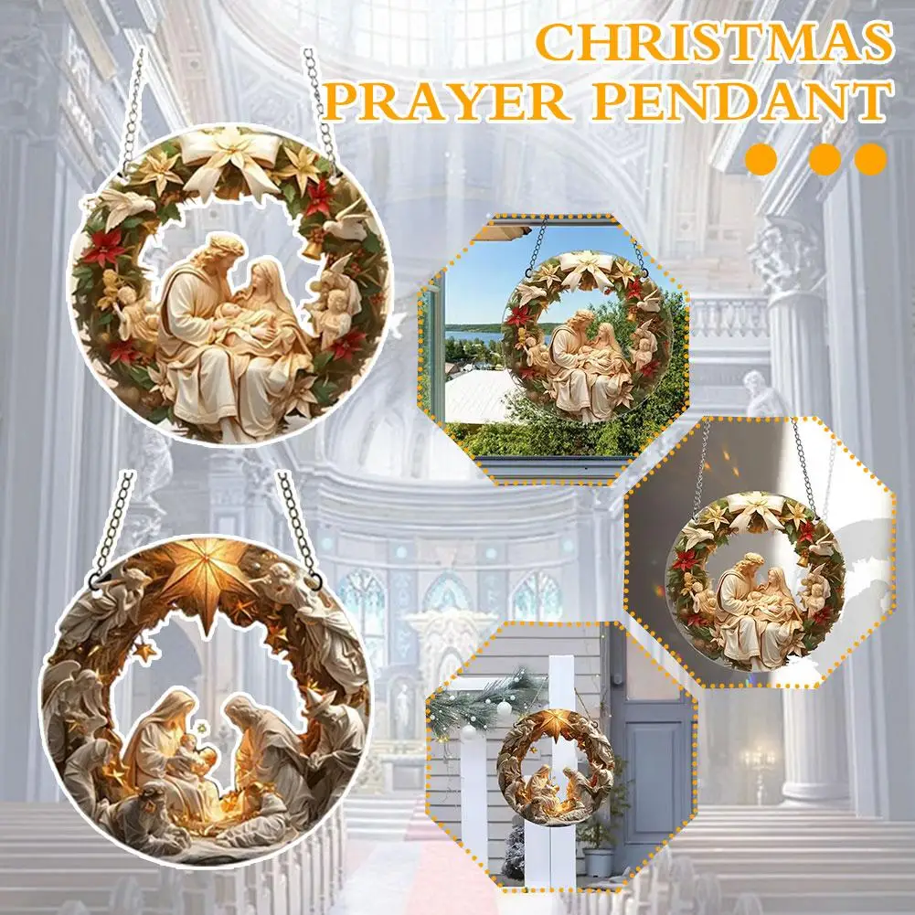 

Saint Mary Pendant Christmas Gift Christmas Ornament Acrylic Car Pendant Prayer Pendant For Home Garden Decor Christmas Dec Q0p0