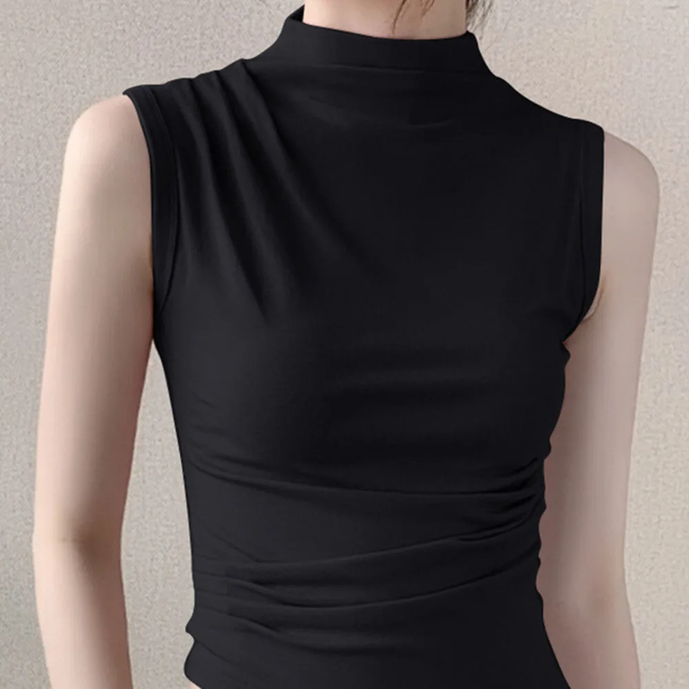 

Женская повседневная майка без рукавов, базовая футболка, цвета: винно-красный, черный, кофейный, белый, как на фото, смесь полиэстера и спандекса