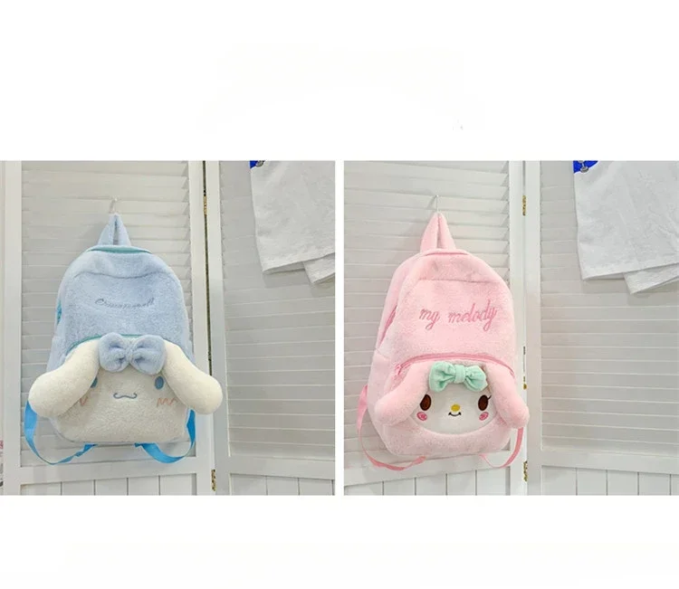 Sanurgente-Sac à dos en peluche My Melody pour fille, sac d'école mignon, cœur, Cinnamoroll, étudiant, nouveau, 2023