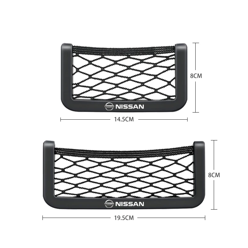 Car Organizer Storage Bag Auto Paste Net Pocket Phone Holder Car Accessories For Nissan Qashqai X J10 Trail Tiida Juke Teana