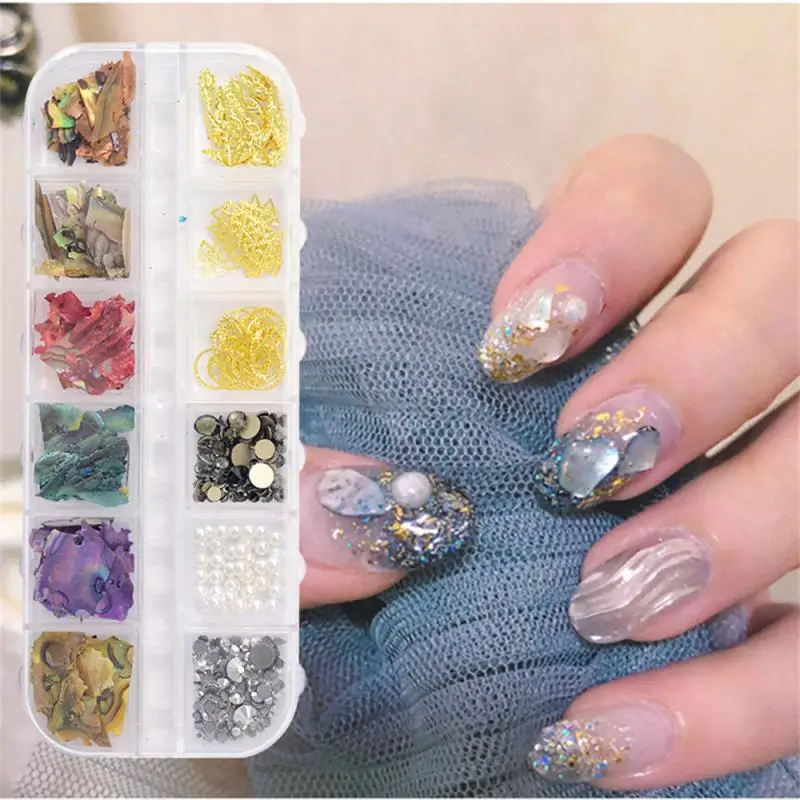 Box Crystal Nail Art Rhinestone Gold Silver Clear Flat Bottom Mixed Shape Glitter Nail Gems Nail Art 3D Decoration