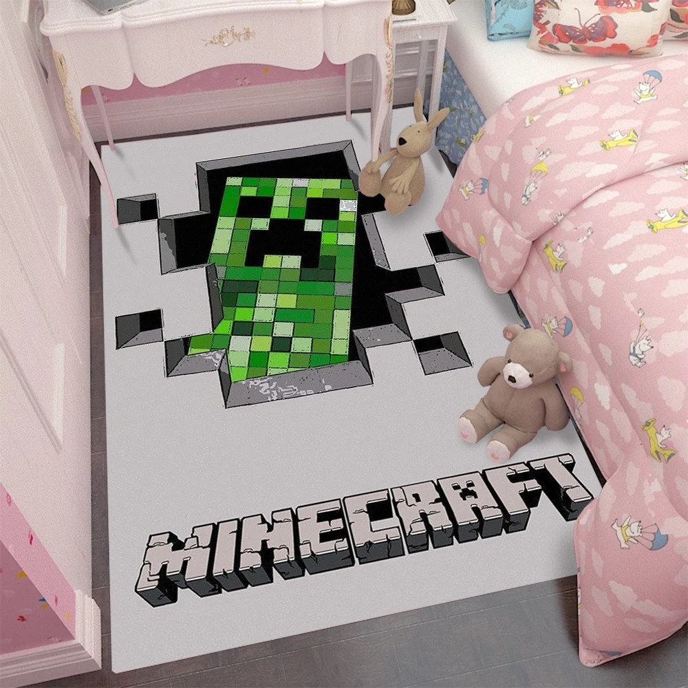 

MINISO MC Game Carpet Cartoon Living Room Bedroom Kitchen Sofa Table Balcony Rug Non-slip Washable Mat Exquisite Home Ornaments