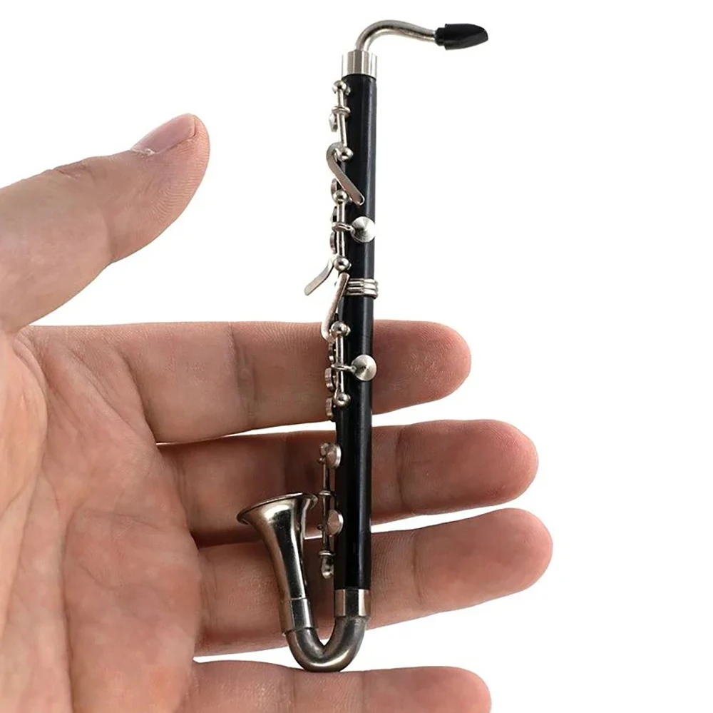 1Pcs Miniature Alloy Bass Clarinet Model for Dollhouse ob11 1/6 Action Figure Accessories bjd Home Decoration