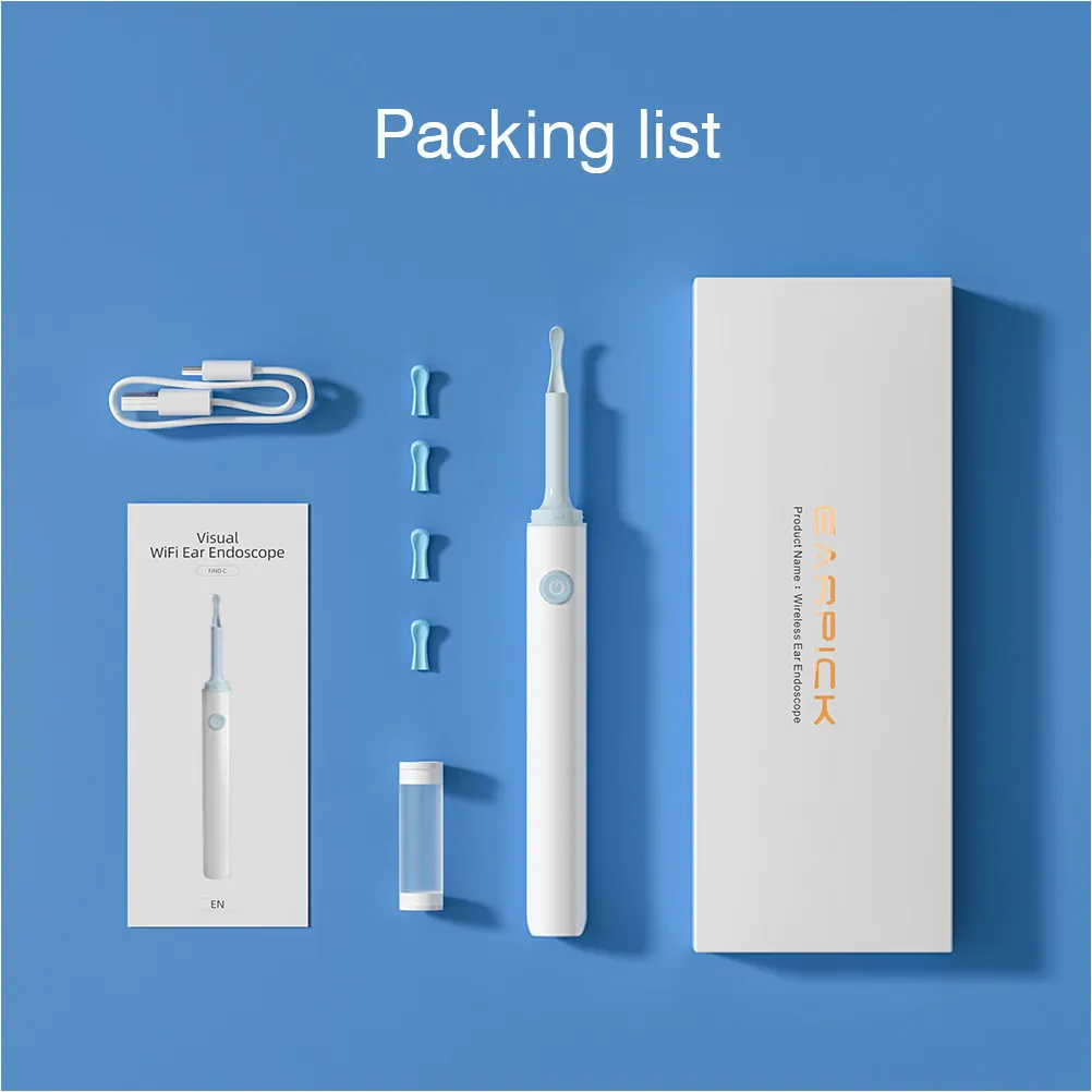 

Набор для удаления ушной серы: HD-монитор с приложением, гибкое вращение на 360°, легкая очистка, ухочистка, средство для удаления ушной серы