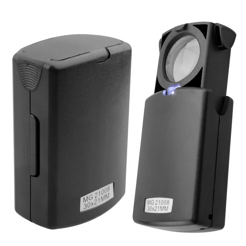 

2pcs Led Jewelry Magnifier Handheld Magnifying Glass With Light For Stamp Inspection Portable Mg21008 Jewelry