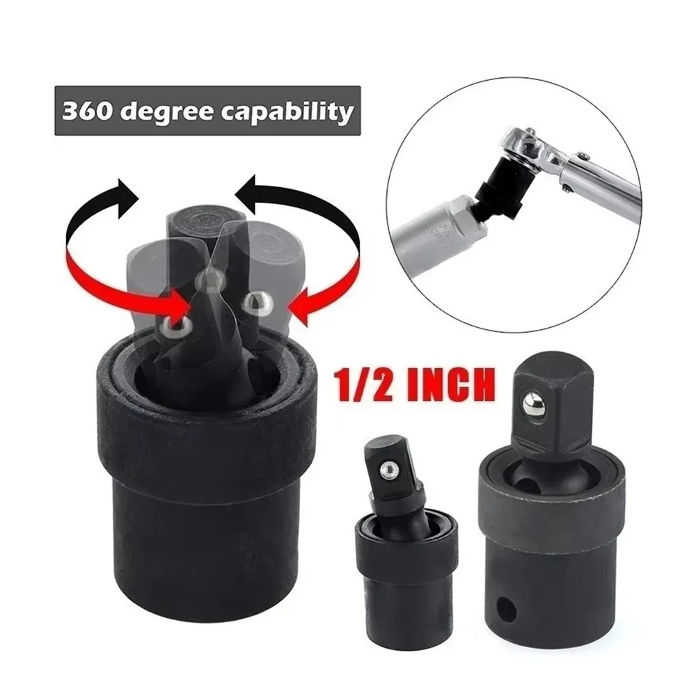 360 Degree Swivel Knuckle Joint Air Impact 1/2 3/8 1/4 Inch Wobble Retractable Socket Adapter for Pneumatic Wrench Tool