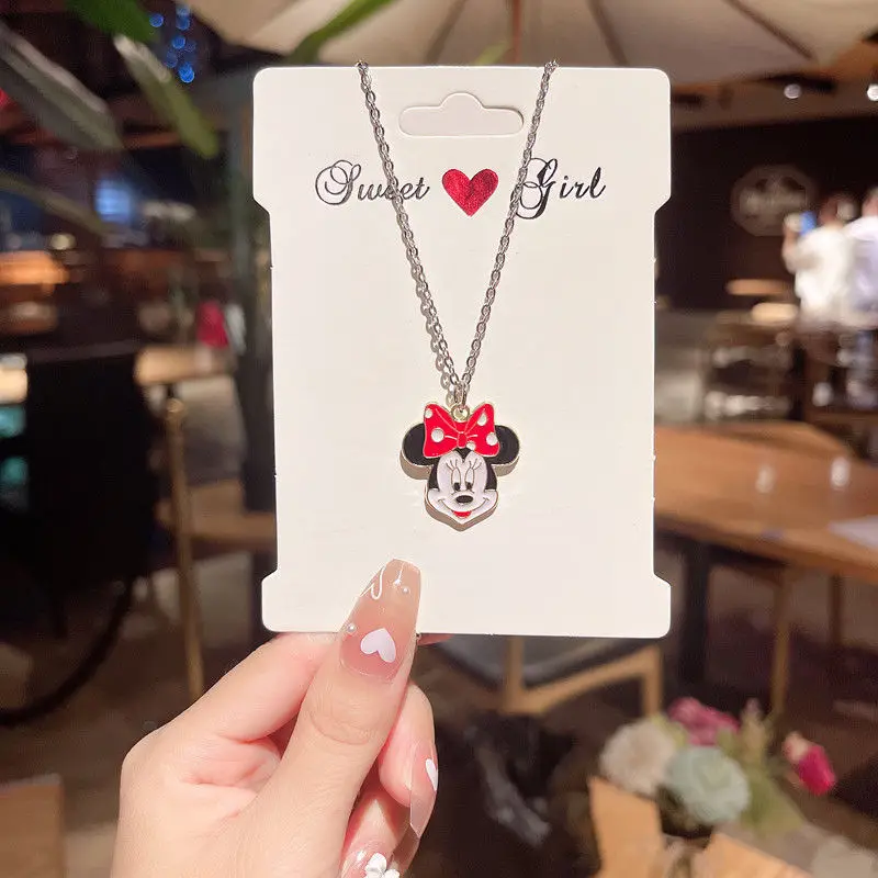 Disney Cartoon Mickey Minnie New Cute Couple's Fashion Personalized Alloy Necklace Pendant Gift for Boyfriend's Best Friend