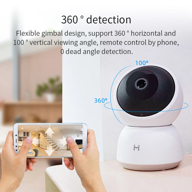 กล้องวงจรปิดแบบ360องศาใหม่360 Mi กล้องเฝ้าดูเด็กทารกในบ้าน2K Pro 1296P HD WiFi เว็บแคมตรวจตราวิดีโอการมองเห็นได้ในเวลากลางคืนเครื่องบันทึกภาพกล้องวงจรปิด