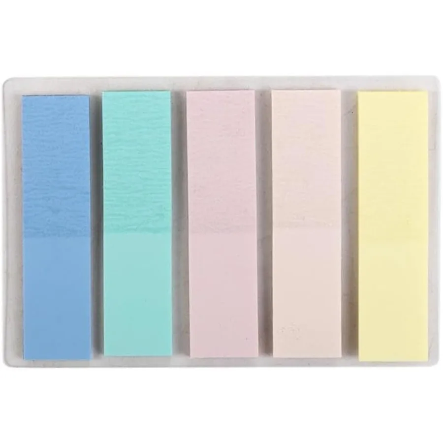 Set of Sticky Notes Index Tabs 100 Sheets Self-Stick Notes Multicolor Self-Adhesive Memo Pad Stationery Strips Page Markers for