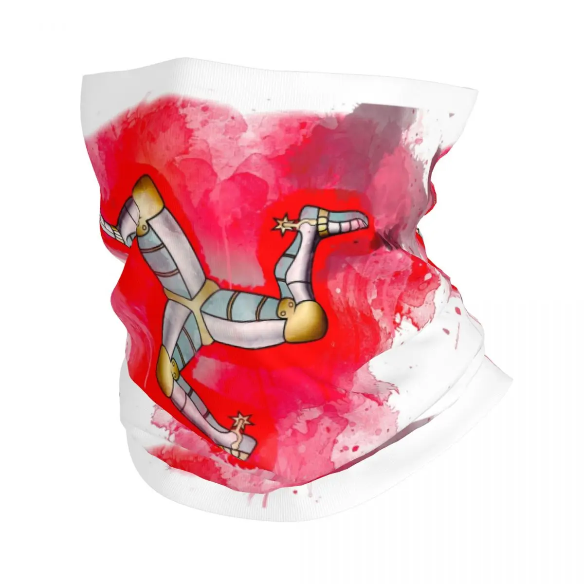 

Isle Of Man Flag Bandana Neck Cover Printed Racing Wrap Scarf Multifunctional Headband Fishing for Men Women Adult Breathable