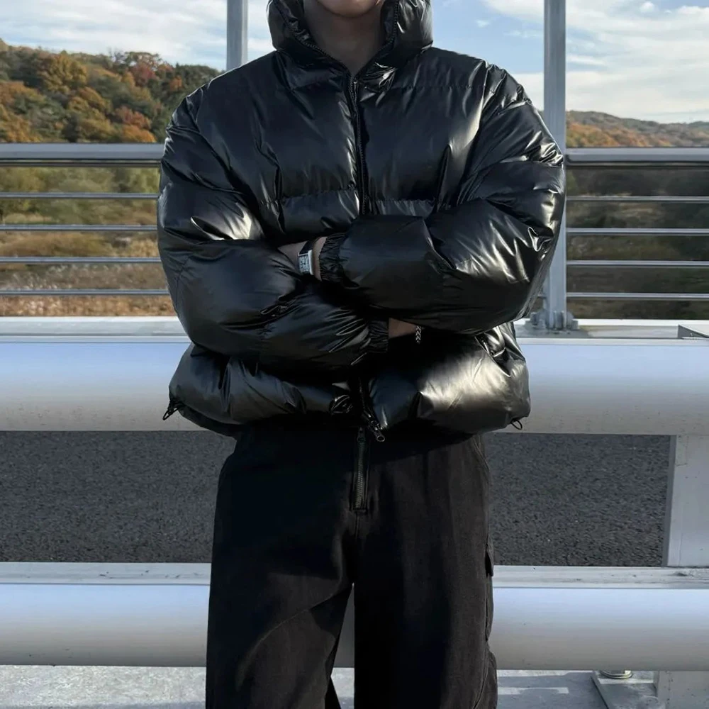 

Mens Spring Jacket Imitation Silk Cotton Glossy Warm Short Casual Jacket Streetwear Fashion Outdoor Top Men'S Clothing 2026 New