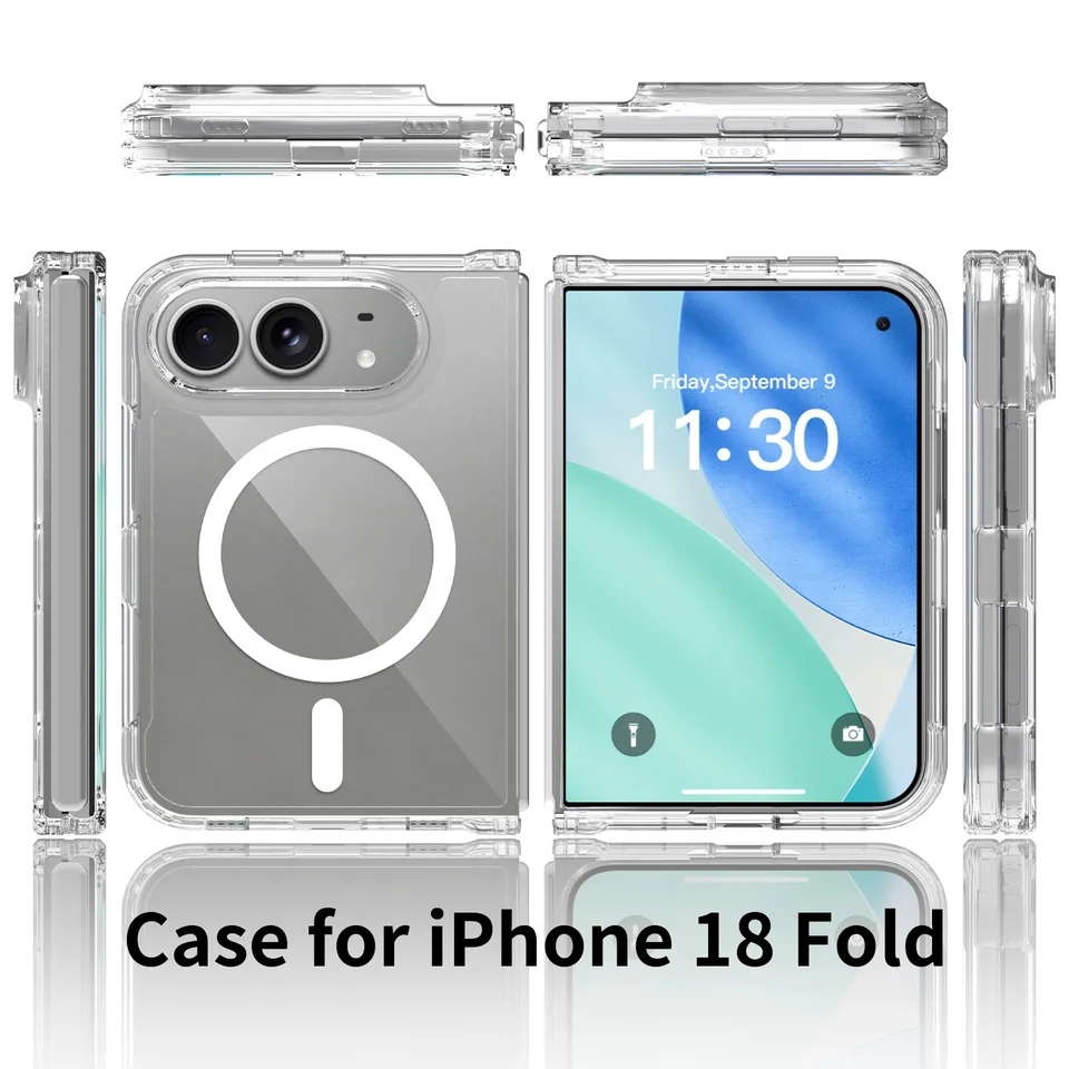 Funda transparente magnética plegable para Apple 18Fold, compatible con iPhone18Ultra, acrílica ultrafina y protectora 2