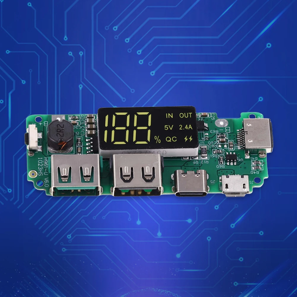 1/2 قطعة 18650 شحن مجلس شاحن بطارية ليثيوم 5V2.4A 2A /1A المزدوج USB لوحة دوائر كهربائية مع شاشة LED زائد لتقوم بها بنفسك