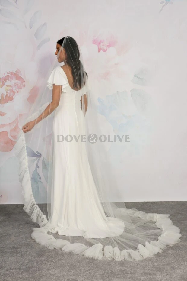 

3 м большая свадебная фата с рюшами, однослойная мягкая фата из тюля с расческой, головной убор невесты, аксессуар для свадебной фаты