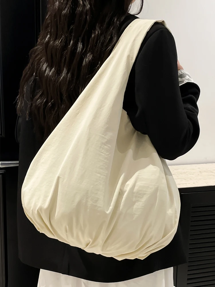 

New 2025 Women's Nylon Handbag Waterproof Lightweight Tote Bag Lazy Sle Single oulder Bag Casual Vaion Magnetic Bule...