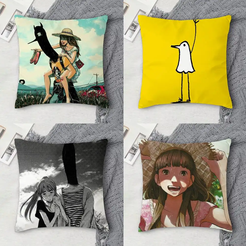 

G-Goodnight Punpun Double-sided Printed Square Decorative Cushion Cover for Sofa Living Room Home Decor
