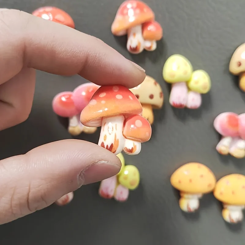 6 Stück niedliche, bunte Pilz-Kühlschrankmagnete, Fotowand, Pinnwand, Dekoration, magnetische Aufkleber, Heimdekoration, Geschenk – Detail 4