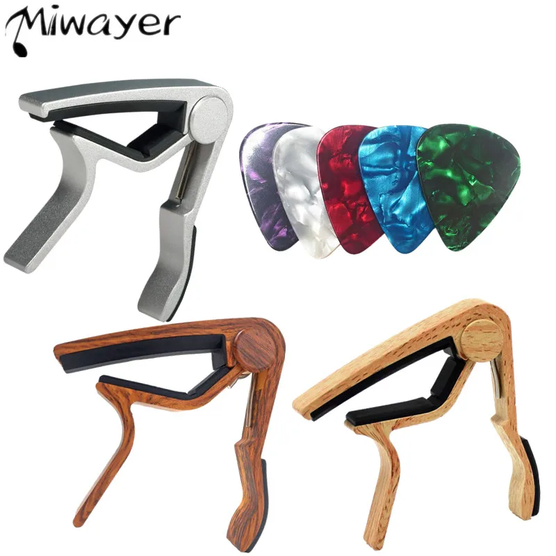 Miwayer Guitar capo for 6 String Steel Acoustic and Electric Guitars with 4 Picks for Free