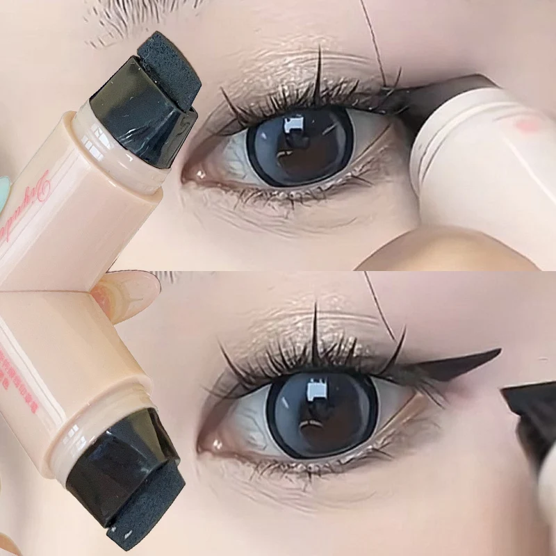 Dual Tip Eyeliner Stamp Waterproof Long Lasting Eyeliner Stamp Black Brown Liquid Wing Eyeliner Stencil Precision Makeup Tools