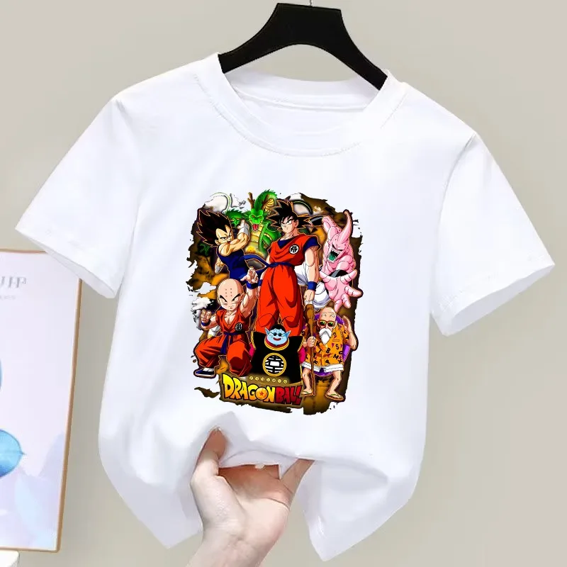 

Милые футболки с изображением дракона для мальчиков и девочек, детские летние удобные футболки с короткими рукавами и принтом аниме Гоку, подарки на день рождения, новинка