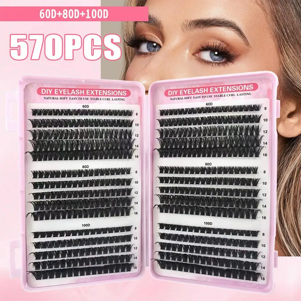 Mix False Eyelashes DIY Thick Fluffy Segmented Cluster Lashes 60D 80D 100D Density Lash Large-capacity Fox Style Lash Book