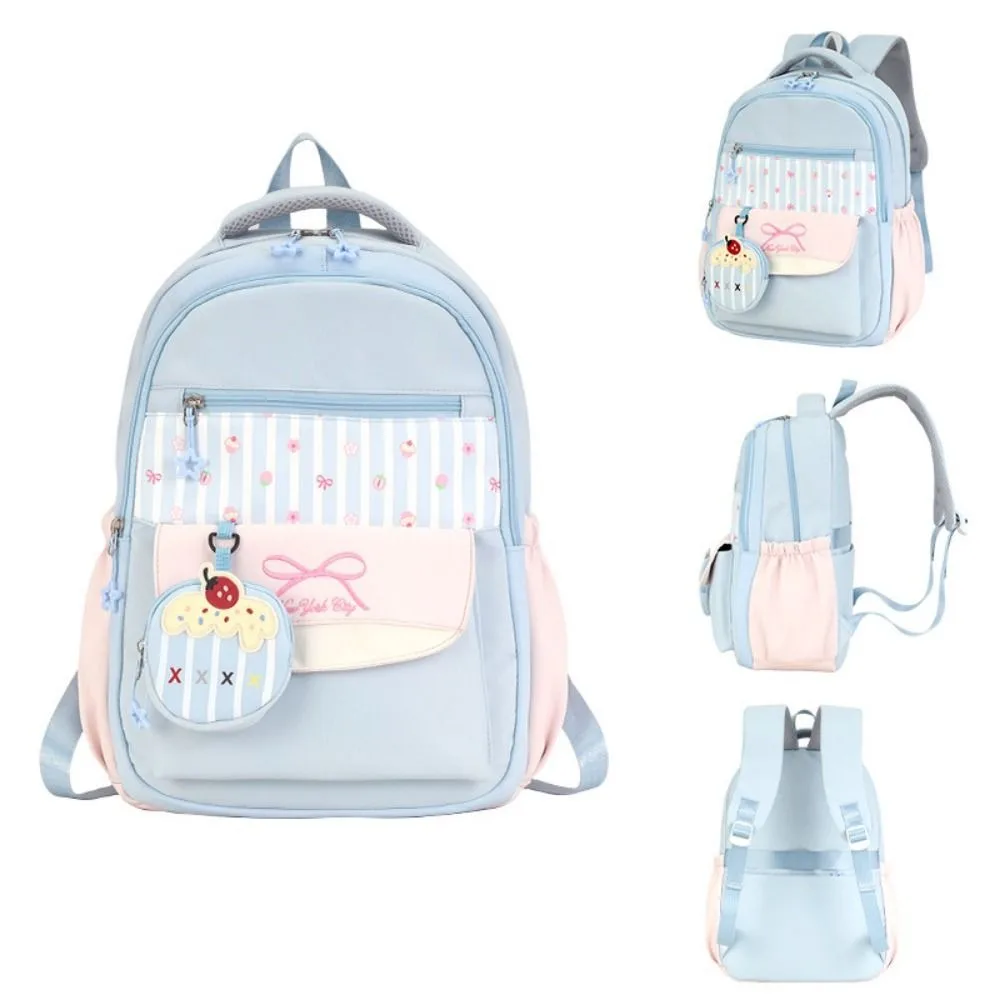 Large Capacity Travel Backpack Comfortable Oxford Cloth College Student Backpack Adjustable Straps Cartoon Pattern