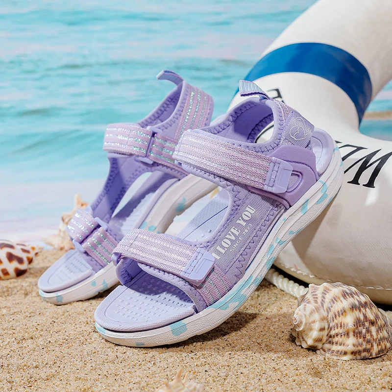 Vendita calda scarpe estive per bambini Casual traspiranti ragazze colori caramella sandali morbidi sandali da spiaggia pantofole leggere per bambini