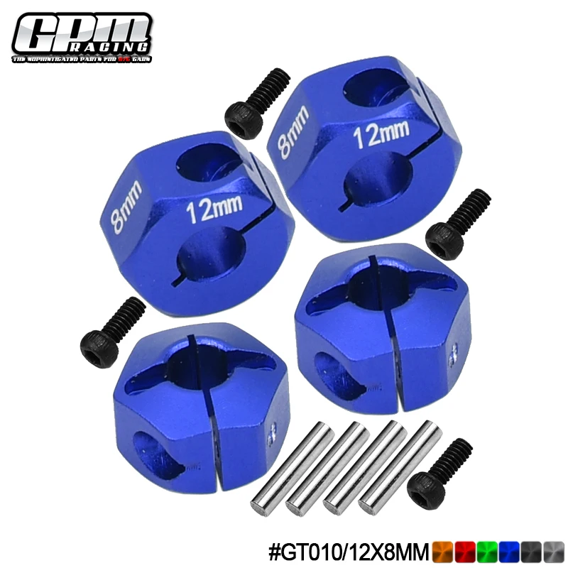 GPM Alu Hex Adapters 8mm Thick For 1/10 4-TEC 3.0 /4-TEC 105237-4 TRAXXAS