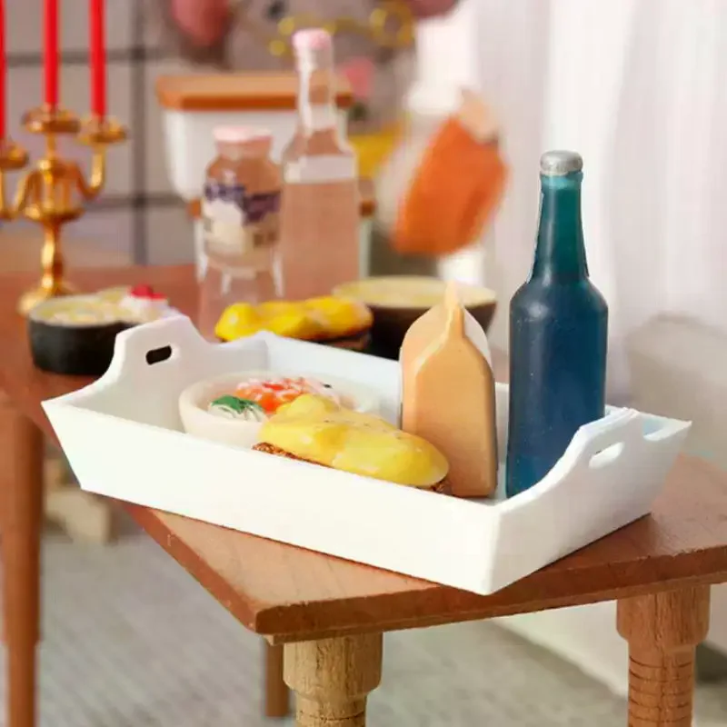 1Pcs 라이프 씬 인형 집 시뮬레이션 가구 모델 액세서리 1:12 스케일 인형 집 디너 플레이트 모델 장식 장난감