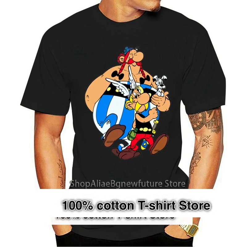 Asterix T Shirt Julius Caesar ASTERIX T-Shirt Funny Print Tee Shirt Oversized Classic Short Sleeve Cotton Male Tshirt