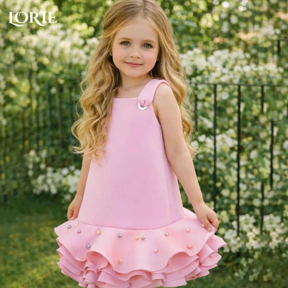 

LORIE Sweet Flower Girl Dress for Weddings A-Line Midi Bow Kids Formal Outfit Flower Girl Dresses Customized Gril Party Gowns