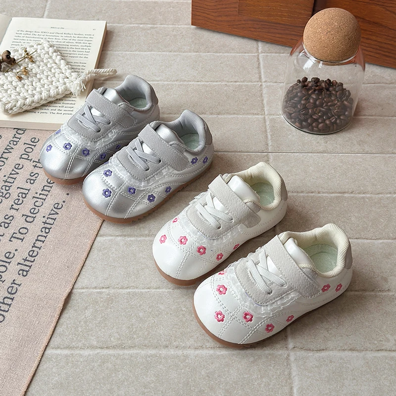

Kids Princess Shoes Hook&loop Sweet Lace Girls Casual Shoes Hook&loop 2026 Brand New Children Sports Shoes Round Toes Fashion