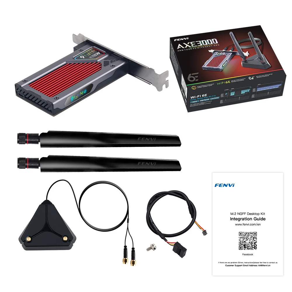 FENVI FV-AXE3000 Wi-Fi 6E AX210 Bluetooth 5.3 Wireless 5374Mbps 2,4G/5GHz/6G WiFi 802.11AX/AC PCIExpress Netzwerkkarte Adapter PC