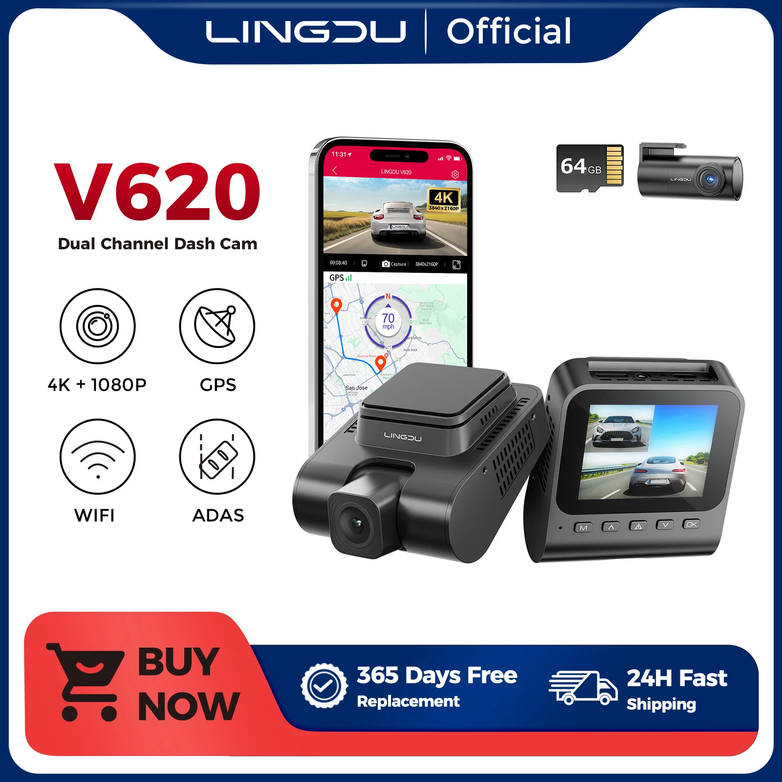مراجعات وتحليل للكاميرا الأمامية والخلفية LINGDU V620: تجربة موثقة وفعالة