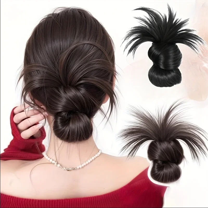 Synthetic Hair Bun Ponytail Natural Fluffy Claw Clip Chignon Hair For Women Hair Bun Accessories For Daily Use