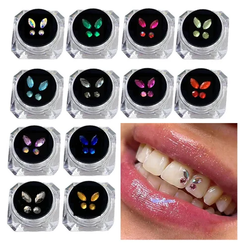 Imagen 2 del producto Gema Dental de diamante, adornos de cristal, joyería, gema, blanqueamiento dental, Material dental, hermosas decoraciones brillantes para dientes bucales