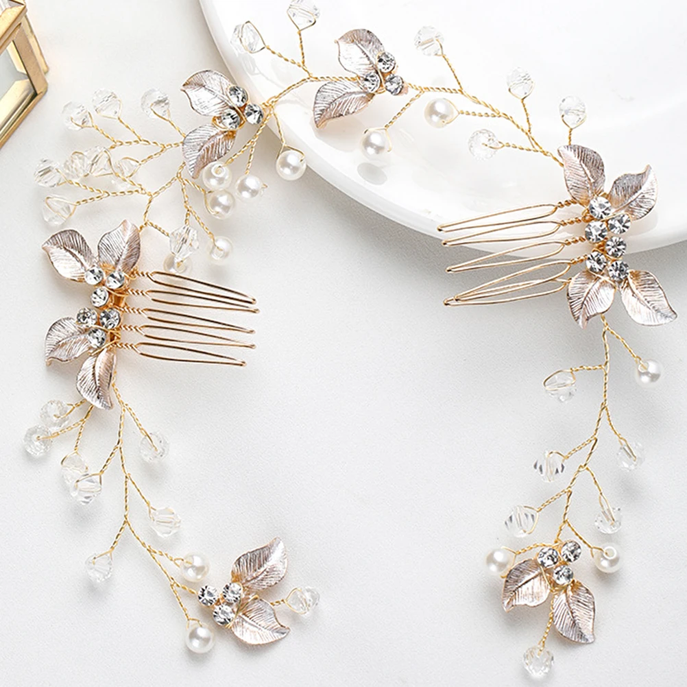 

Golden Hair Pearl Flower Design for Wedding Hair Clips Wedding Bridal Party Photoshoots Clips Hairpin Accessories