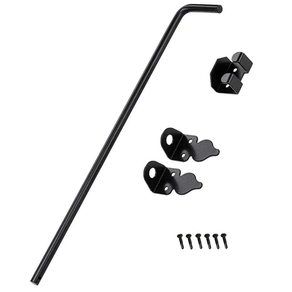 

Guide Brackets Bolt Retainer Black Bolt Steel Cane Door Hardware Fences For Wood Gate Ground Latch Vinyl Metal