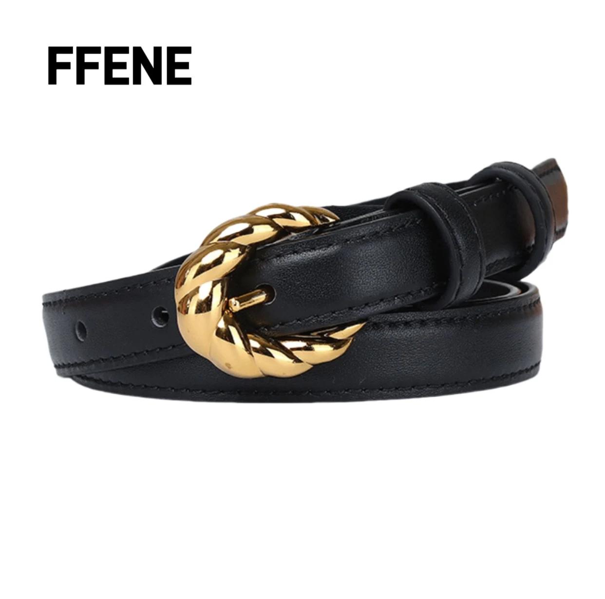 

1.8CM top-grain leather luxury genuine leather belt simple and versatile high-end sense needle pants belt female model