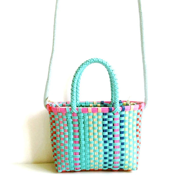 2022 Colorful Woven Shoulder Bags for Women Summer Beach Bag Brand Crossbody Bag Cute Purses and Handbag Luxury Designer Satchel