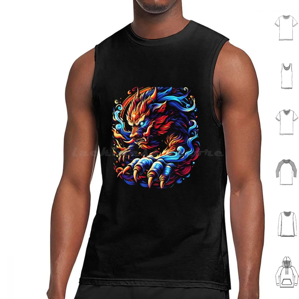 Fire Goth Boar Tank Tops Print Cotton Boar Wild Boar Pig Animal Cute Wildlife Nature Wild Forest Anime Manga Logo Zbeul
